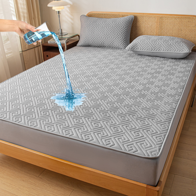 Waterproof Mattress Protector Breathable - 1 Stuk Waterdichte Matrashoes, Ruitpatroon Spannlaken,