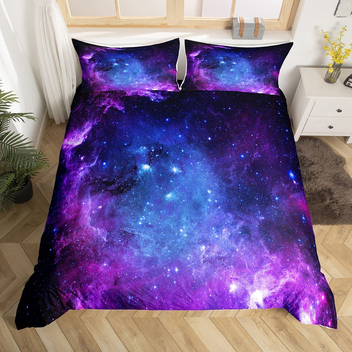 Duvet Cover Sets With Zipper - Galaxy Dekbedovertrek Set Voor Tiener Kids