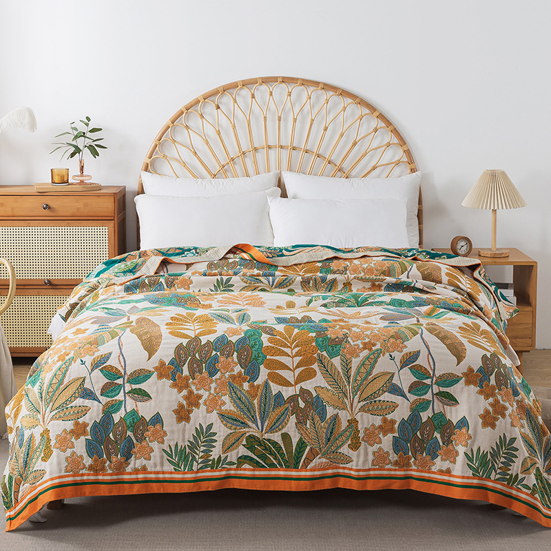 Muslin Cotton Bedspread - Mousseline gaas sprei op het bed