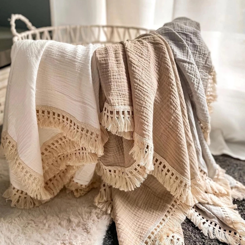 Muslin Cotton Bedspread - Katoenen Mousseline Inbakeren Dekens Voor Pasgeboren