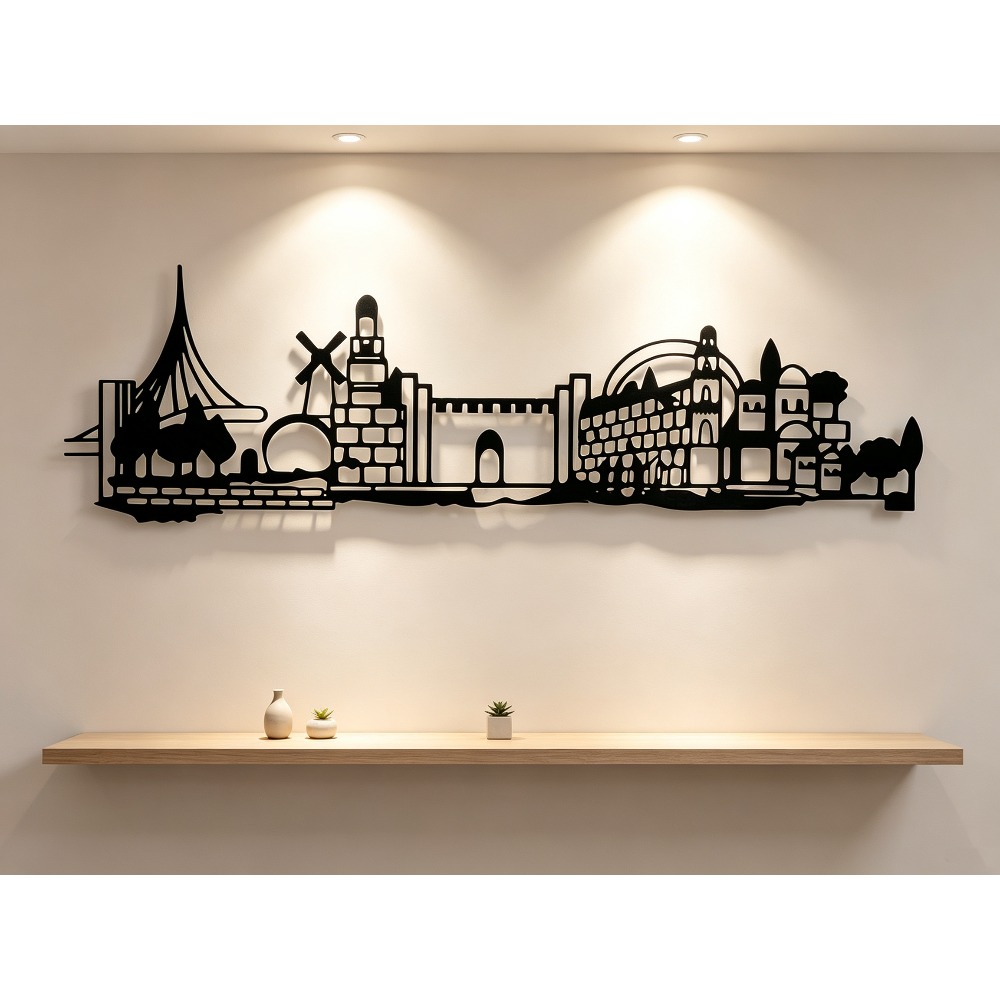 Home Decor - CIFBUY metalen wanddecoratie met Jeruzalems skyline,