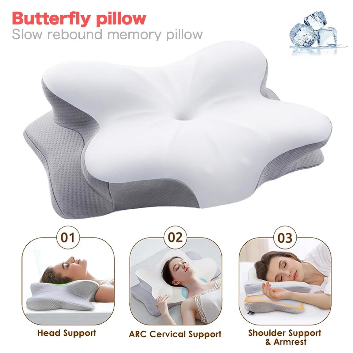 Memory Foam Orthopedic Pillow Neck Pain - Ergonomisch Orthopedisch Memory Foam Kussen Ademend