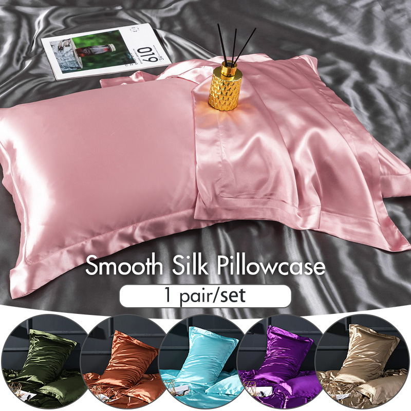 Satin Silk Pillowcase Hair Skin - 1 paar natuurlijke moerbeizijnen kussensloop anti-rimpel
