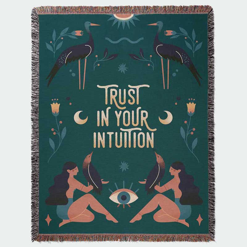 Boho Throw Blanket Fringe - Vertrouw op je intuïtie Geweven wandtapijt