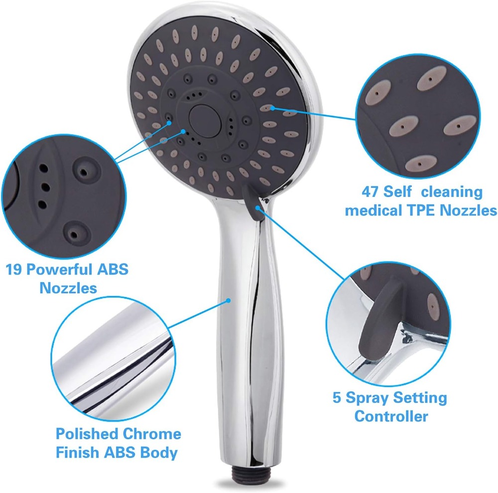 5-instelbare hogedruk handdouc - High Pressure Shower Head Handheld recensie en prijs