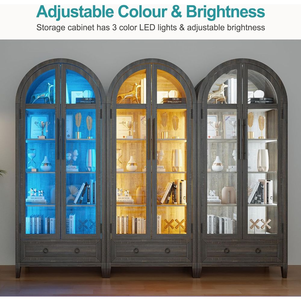 73 glazen vitrinekast met gebo - Lighting recensie en prijs