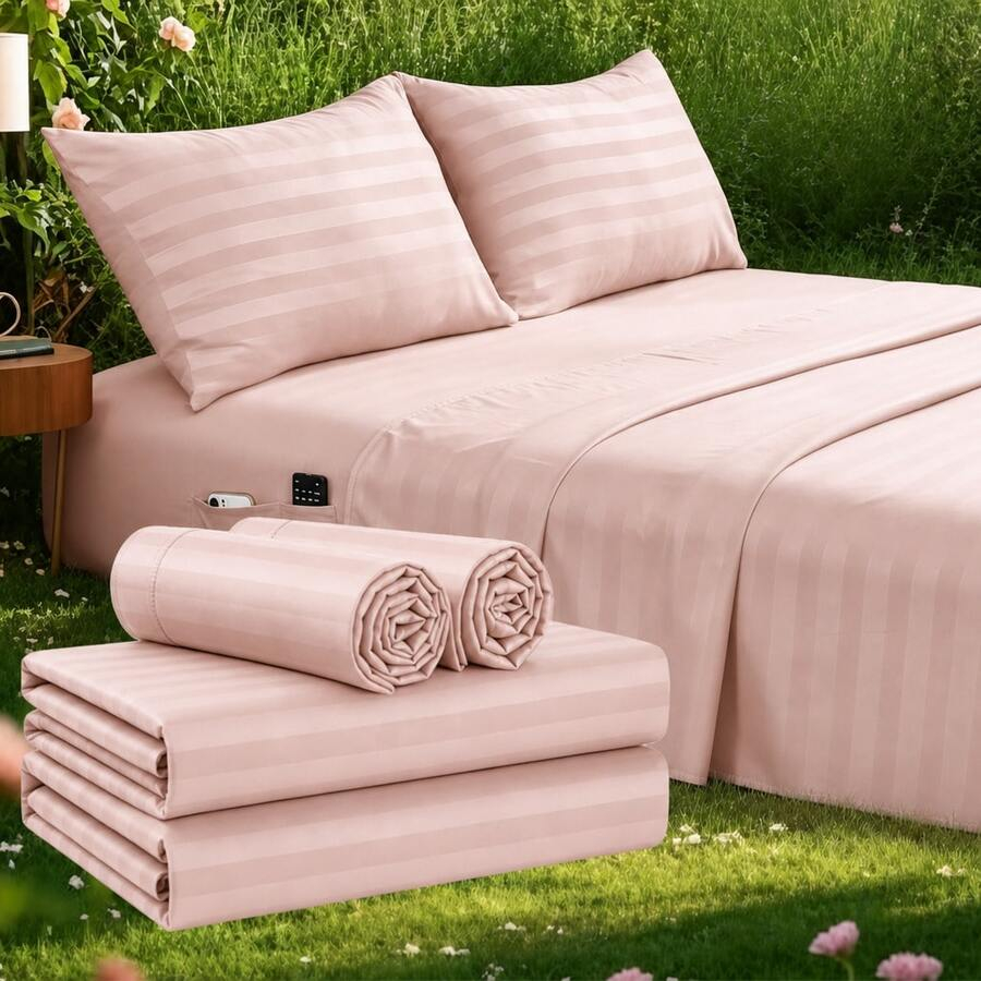 Gestreepte Koelende Lakenset K - Fitted Bed Sheets Deep Pocket recensie en prijs