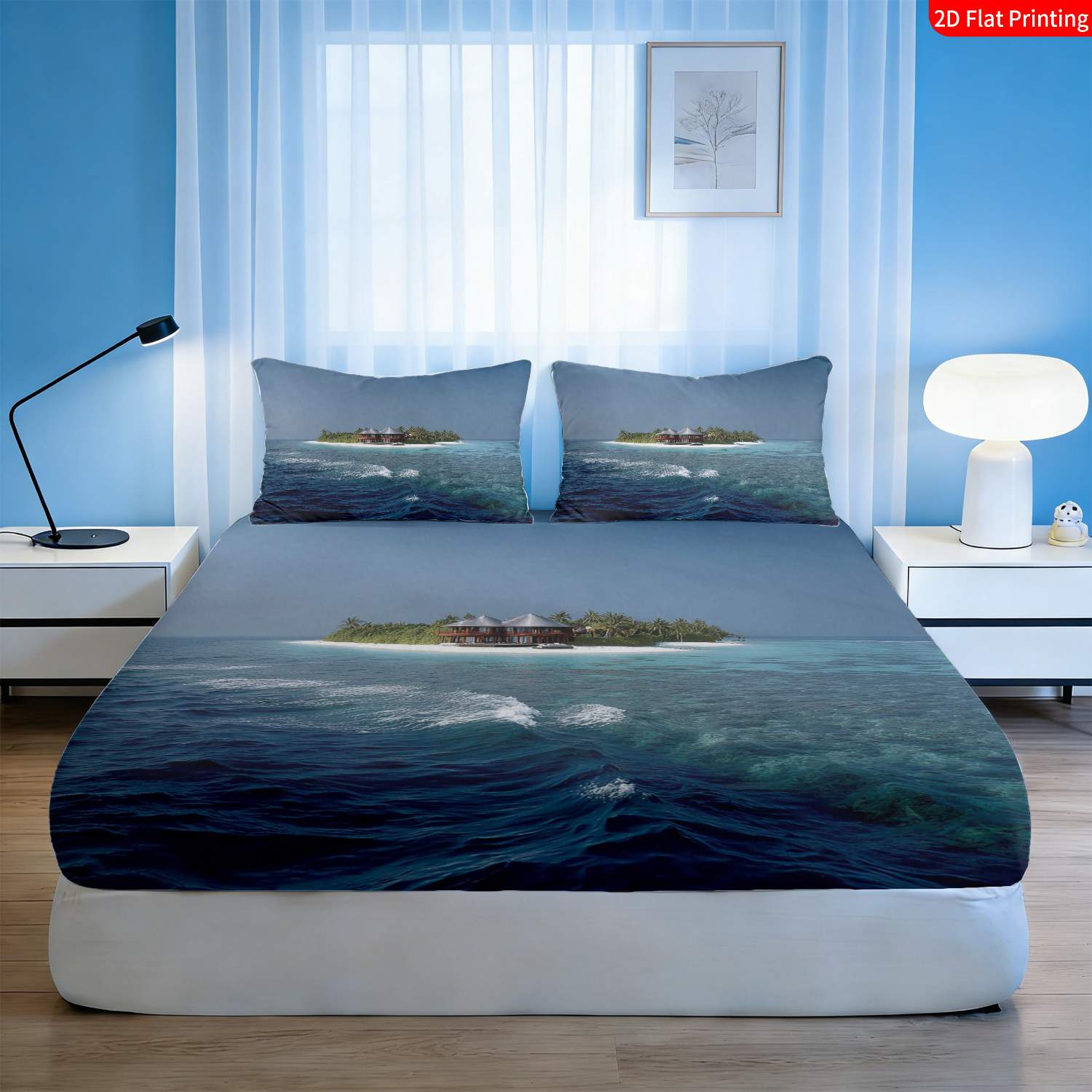 Tropische eiland beddengoedset - Fitted Bed Sheets Deep Pocket recensie en prijs