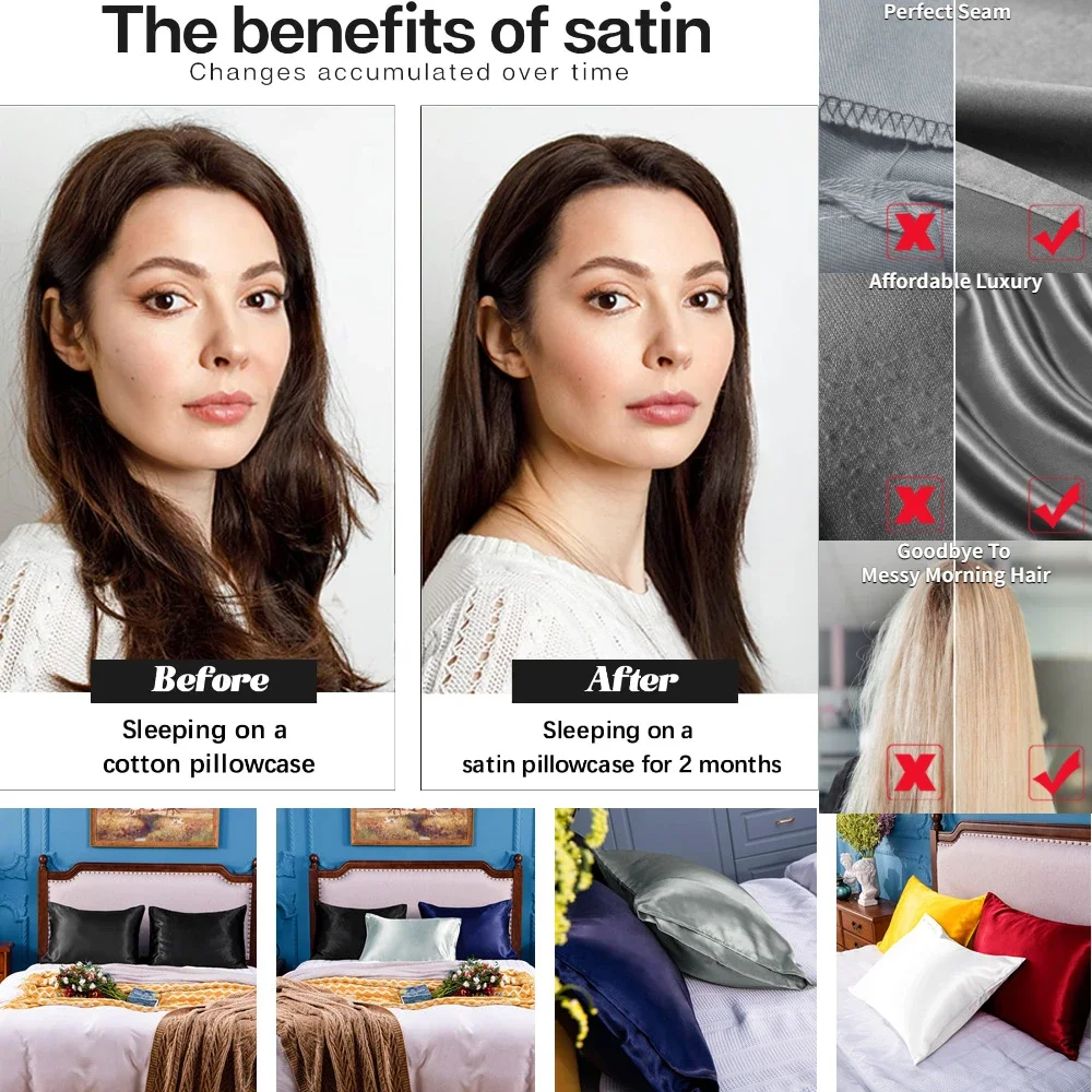 2-pack satijnen kussensloop vo - Satin Silk Pillowcase Hair Skin recensie en prijs