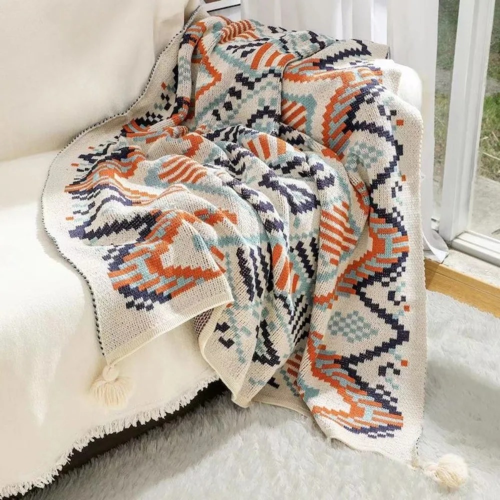 Vintage dikke gebreide boho-pl - Boho Throw Blanket Fringe recensie en prijs