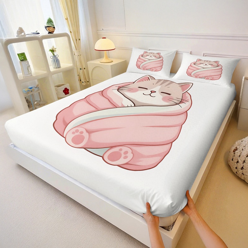 Schattig kattenprint hoeslaken - Fitted Bed Sheets Deep Pocket recensie en prijs