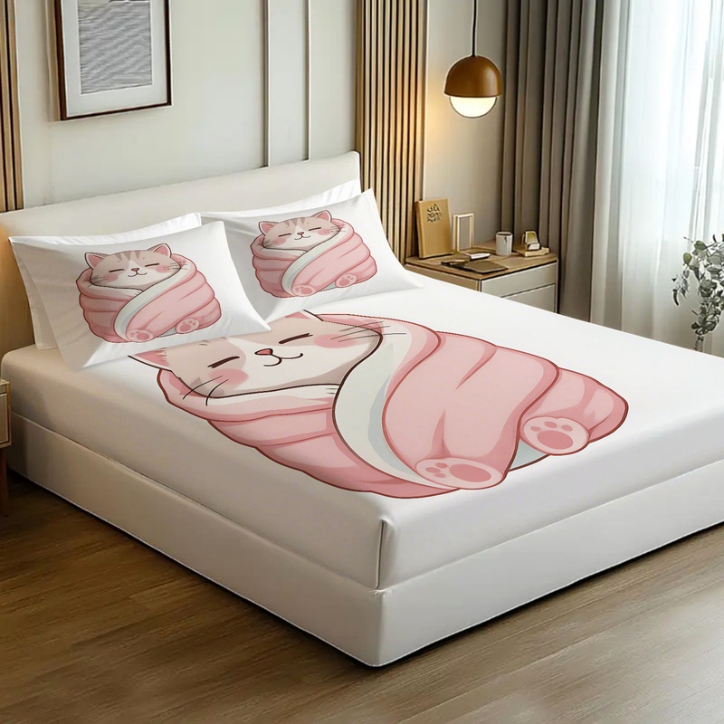 Schattig kattenprint hoeslaken - Fitted Bed Sheets Deep Pocket recensie en prijs