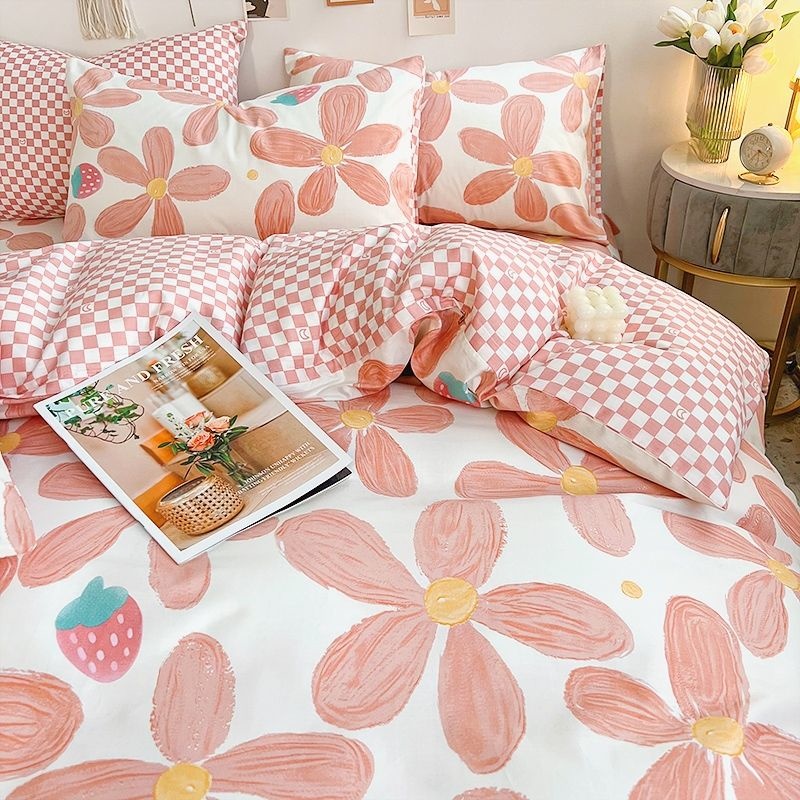 Ins Roze Bloemen Beddengoed Se - Aesthetic Floral Duvet Cover recensie en prijs