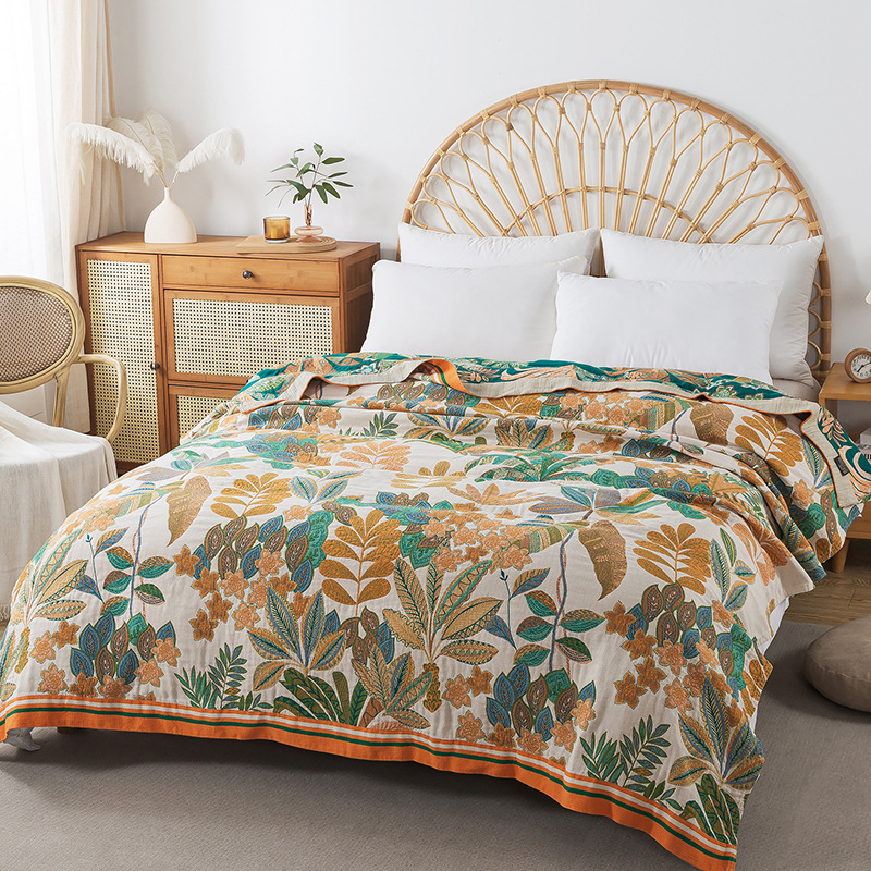 Mousseline gaas sprei op het b - Muslin Cotton Bedspread recensie en prijs