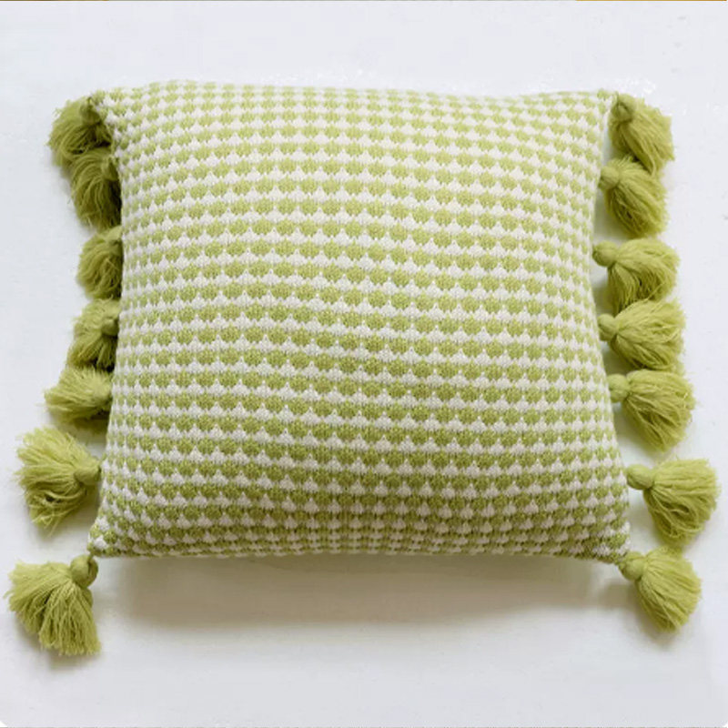 Mintgroene gebreide deken met  - Boho Throw Blanket Fringe recensie en prijs