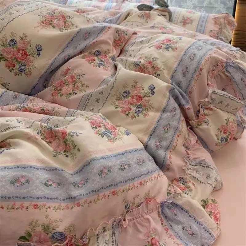 Koreaanse stijl prinses bloeme - Aesthetic Floral Duvet Cover recensie en prijs