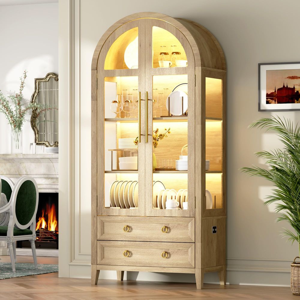 71 gebogen curiosakast met gla - Lighting recensie en prijs