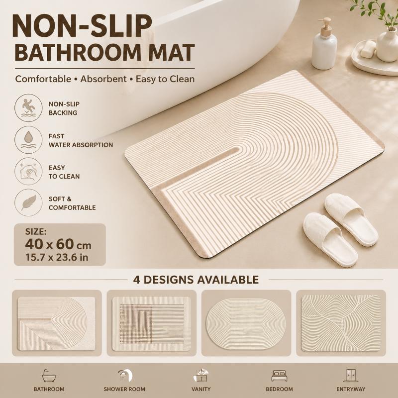 Beige gestreepte diatomiet bad - Quick Dry Diatomite Bath Mat recensie en prijs