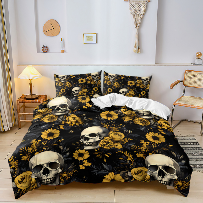 Donkere esthetische schedel ge - Aesthetic Floral Duvet Cover recensie en prijs