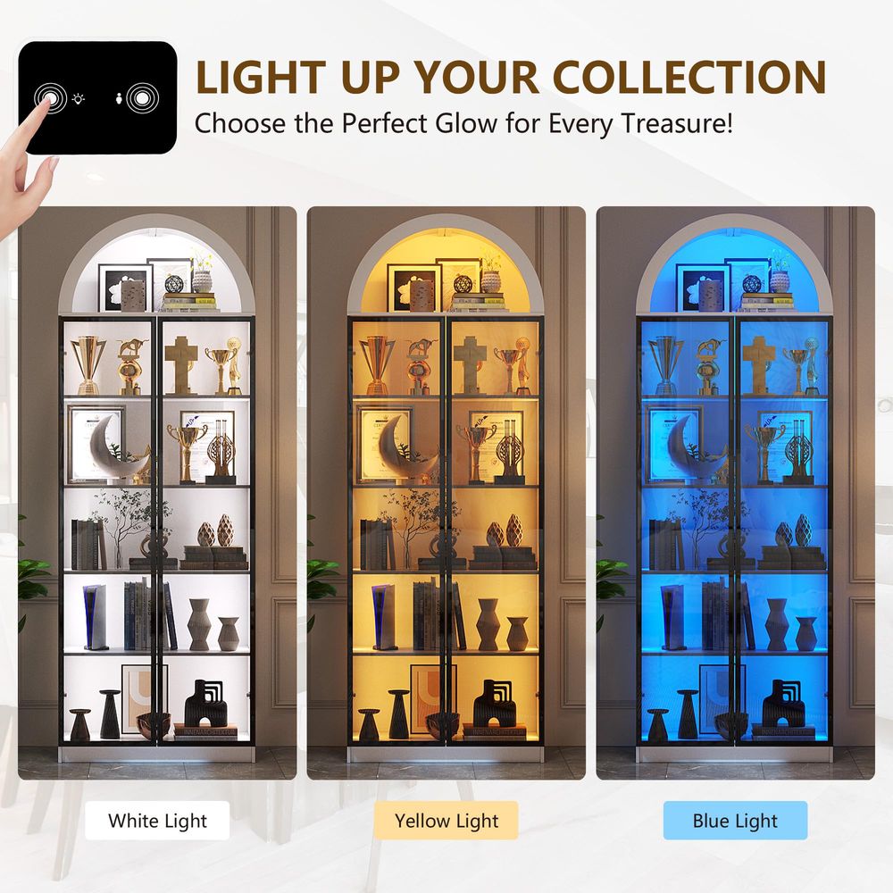 Vitrinekast met deuren en vers - Lighting recensie en prijs