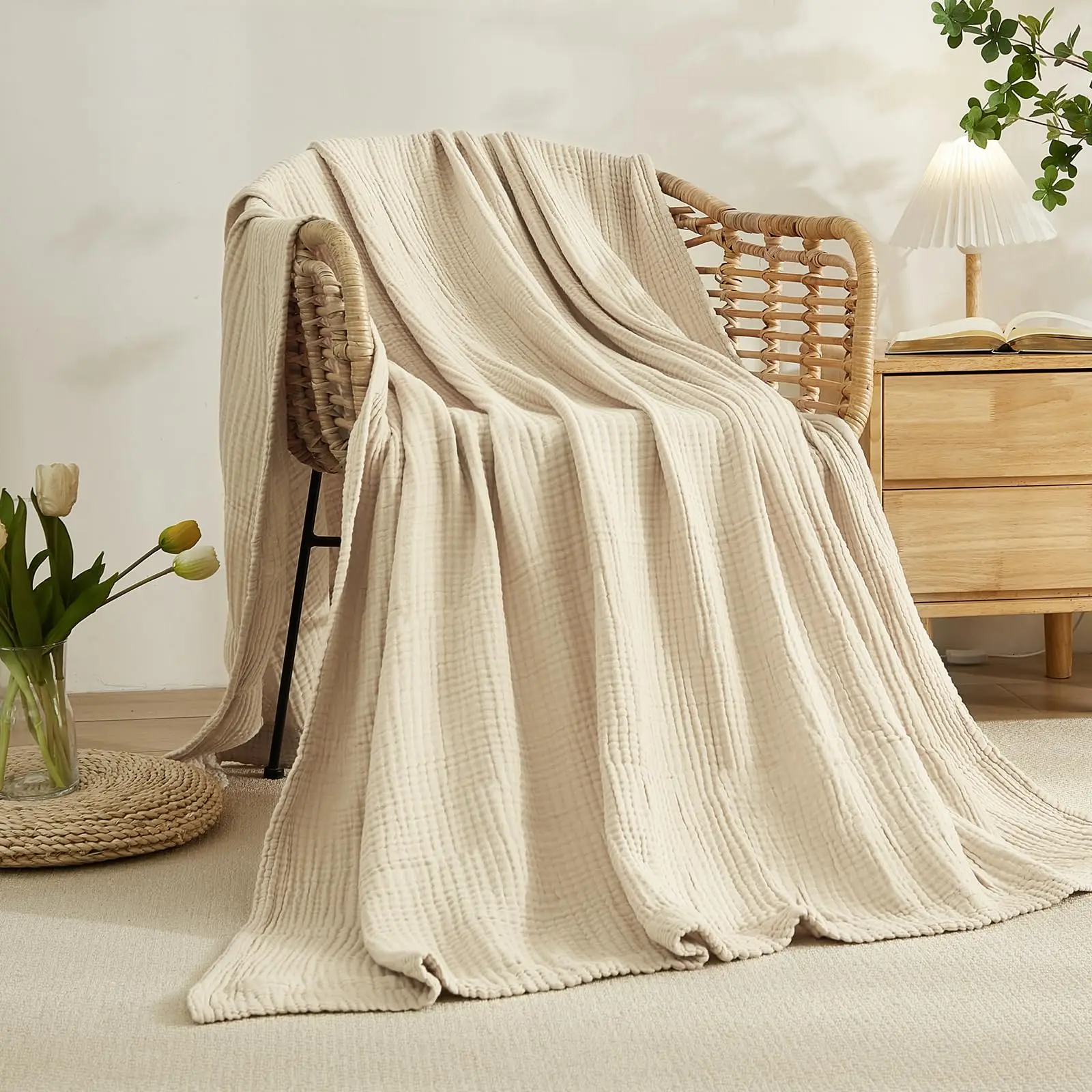 100% katoenen deken voor bed,  - Muslin Cotton Bedspread recensie en prijs