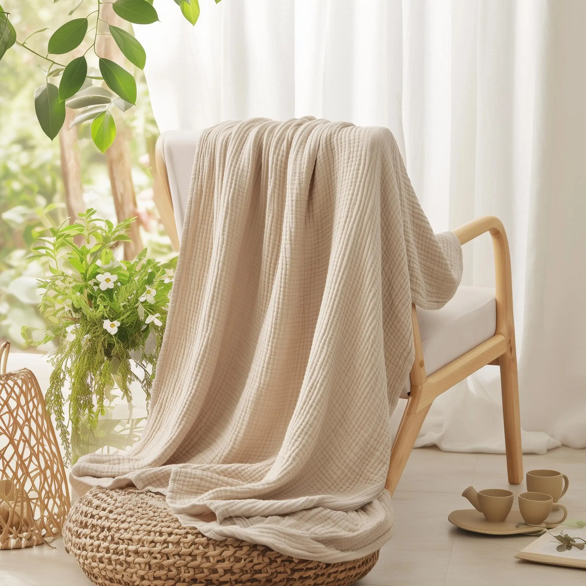 100% katoenen deken voor bed,  - Muslin Cotton Bedspread recensie en prijs
